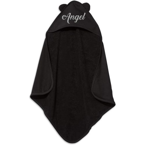 TEEAMORE Personalized Hooded Baby Bath Towel with Ears Add Your Text Embroidered Toddler Infant Soft Towel