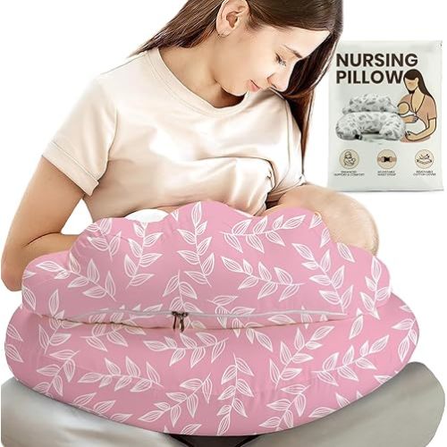 PILLANI Nursing Pillow, Breastfeeding Pillows for Enhanced Safety & Comfort for Mom & Baby, Removable Cotton Cover, Adjustable Waist Strap, Breastfeeding Essentials, Baby Registry Search