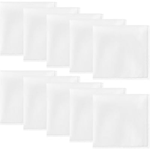 Awpeye 10 Pack White Pocket Squares for Men, Polyester Satin Formal Handkerchiefs | 8.6" Suit Accessory for Wedding