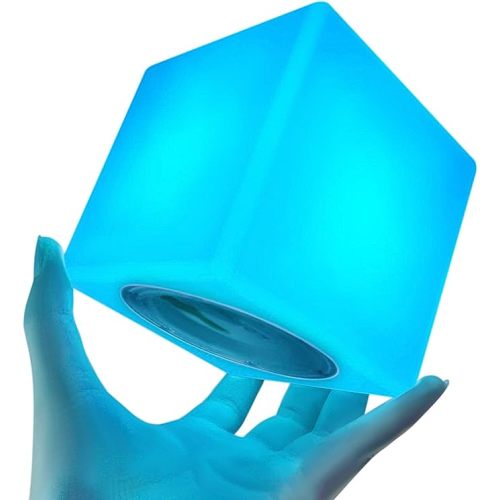 LOFTEK 4-inch LED Cube Lights: RGB 16 Colors Tesseract Cube, Cosmic LED Mood Lamp with Remote Control, IP65 Waterproof Rechargeable Bedside Lamp Night Lights for Kids Nursery Toys Gift