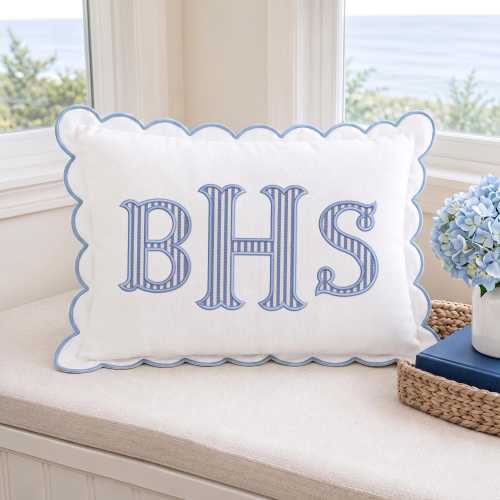 Personalized Monogram Pillow Cover, Embroidered Toile de Jouy Wedding Bridal Pillow Case, Initials Floral Nursery Pillow Baby Shower Gift
