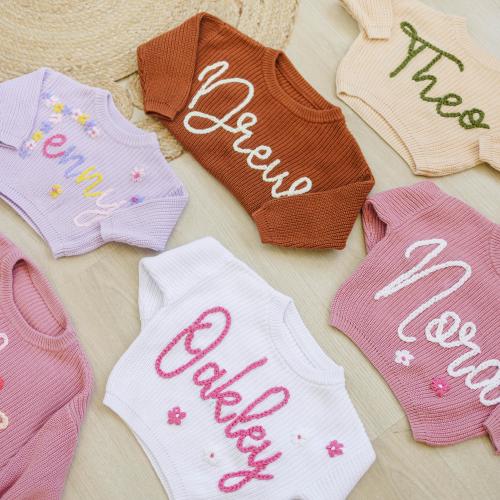 Personalized Hand Embroidered Name Sweater