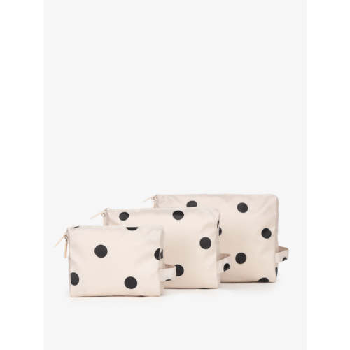 Water Resistant Zip Pouch Set (3 Pieces) - POLKA DOT