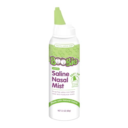 Boogie Baby Saline Nasal Spray Mist - 3.1 Ounce | Allergy Relief, Nasal Decongestant, Made with Saline, Unscented