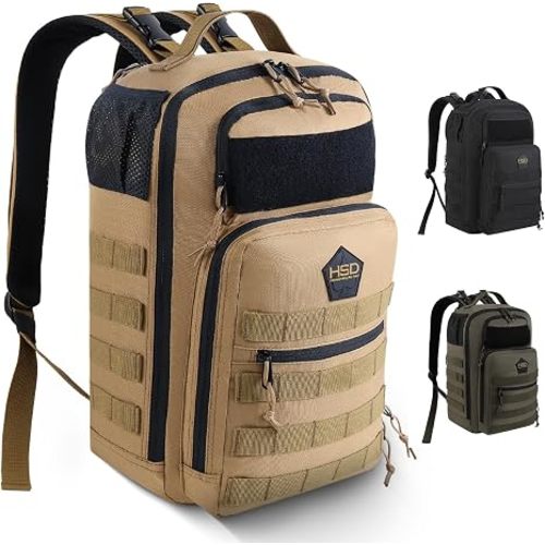 HighSpeedDaddy Diaper Bag Backpack with Diaper Changing Mat - Waterproof Military-Grade Baby Travel Bag - Spacious Design for Moms and Dads on the Go with Toddlers Baby Bag - Coyote Brown