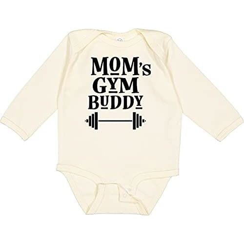 inktastic Mom's Gym Buddy Fitness Workout Long Sleeve Creeper