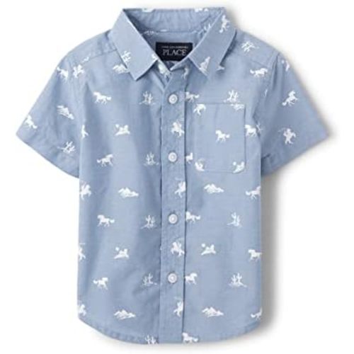 The Children's Place boys Short Sleeve Button Up Shirt