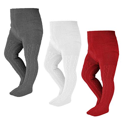 EPEIUS Baby Girl Tights Thick Cable Knit Leggings Stockings Cotton Pantyhose for Newborn Infant Toddler 3/4/5/6 Pack