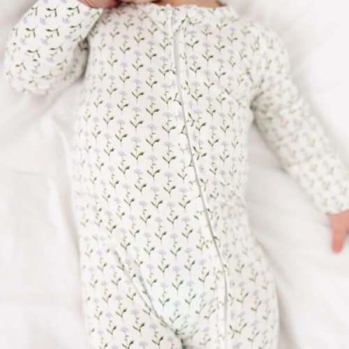 Lavender Lane Bamboo Sleeper, Delicate Purple & Green Floral - Motette | Maisonette