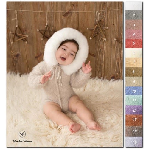 Eskimo sitter romper | Sitter photo prop | long sleeves | faux fur | Hooded Fur romper | Sitter fluffy prop | 6-9 month | 9-12 month