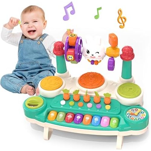 20 in 1 Baby Musical Toys – Interactive Piano Keyboard Drum Set for 6 9 12 18 Month, Toddlers 1-4, Educational Learning Toys for Boys Girls, First Birthday Gift 1 2 3 4 Year Old, Infant Toys
