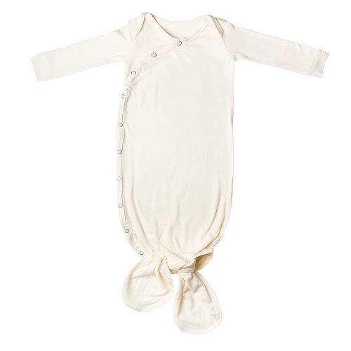 Copper Pearl Baby Gown - Knotted Newborn Sleepers for Baby Boy and Girl, Soft Stretchy Long Sleeve Infant Gowns with Bottom Tie and Hand Mittens, Perfect Hospital Coming Home Outfit (Yuma)