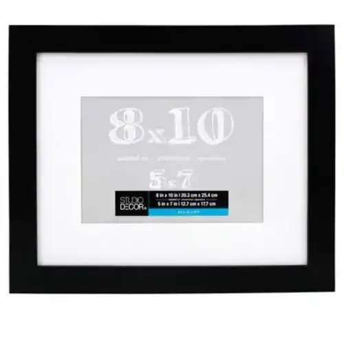 Black Belmont Frame with Mat by Studio Décor®, Size: 8" x 10" / 5" x 7" mat | Michaels