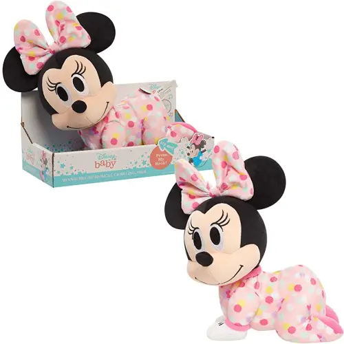 Disney Baby Musical Crawling Pals Plush Minnie Mouse, Stuffed Animal, Officially Licensed Kids Toys for Ages 09 Month by Just Play