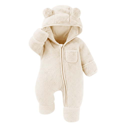 BLVB Newborn Baby Winter Snowsuit Fleece Warm Jumpsuit Romper Heart Print Hooded Clothes for Infant Girls Boys