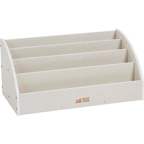 ECR4Kids Toddler Book Display, Beginner Bookshelf, White Wash