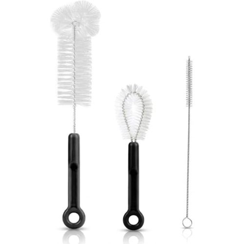 3-Pack Bottle Cleaning Brush Set - Water Bottle Brush, Straw Cleaner & Lid Brush for Baby Bottles, Travel Mugs, Wine Decanter, Narrow Spaces, Cup, Pipes & More