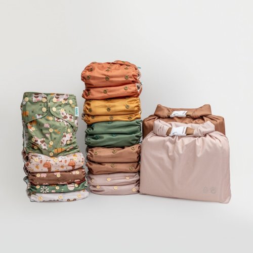 Farm Friends  - Essential Pocket Diaper - Cloth Diaper Starter Bundle - Part Time - 15 Pack