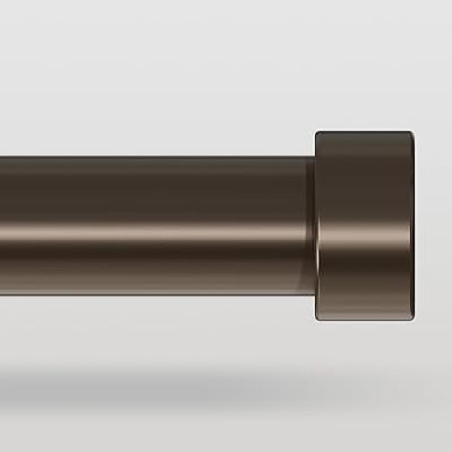 Bronze Curtain Rods for Windows 72 to 144 Inch(6-12 Feet),1" Diameter Rods with Modern Style End Cap Finials,Size:36-144 Inch,Antique Bronze