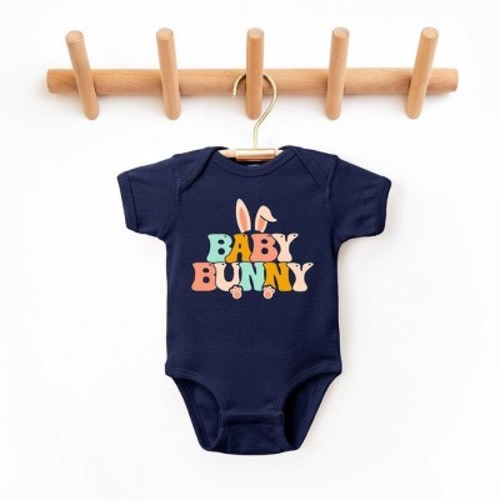 The Juniper Shop Baby Bunny Ears Baby Bodysuit - 6 Month - Navy