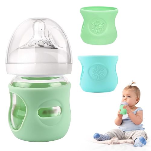 2 Pack Silicone Sleeves for Philips Avent Glass Natural Baby Bottle 4oz, Food Grade Silicone, BPA Free Glass Baby Bootle Sleeve, Anti Breakage Baby Bottle Holder, Anti-Scald, Dishwasher/Heaters Safe