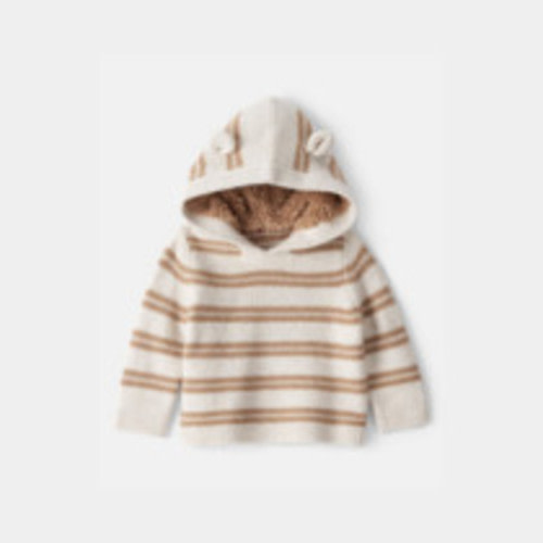 Carter's Baby Stripe Sweater with Teddy Fleece-Lined Hood and Bear Ears