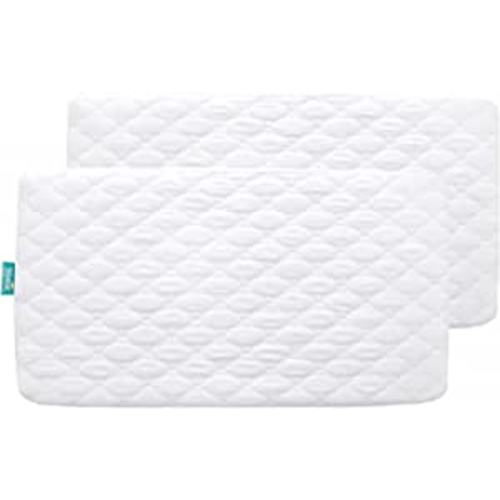 Waterproof Crib Mattress Protector 2 Pack Fitted Baby Crib Sheets Toddler Bed Mattress Pad Protector for Boys Girls, Skin-Friendly & 100% Absorbent Crib Mattress Topper Cover Waterproof Machine Wash - White - Crib (Pack of 2)