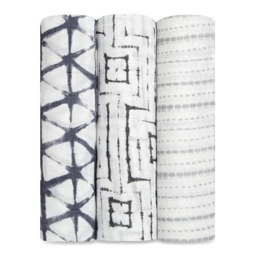 Pebble Shibori Silky Soft Swaddle 3pk | aden + anais