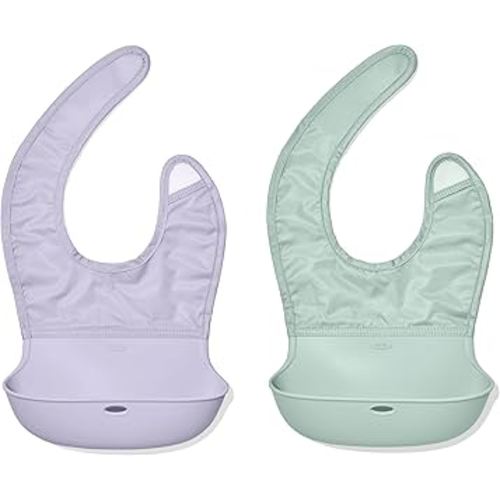 OXO Tot Roll-Up Bib - 2 Pack - Lilac and Opal