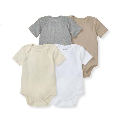 Hummus Solid Organic Cotton Short Sleeve Baby Bodysuit Pack of 4 – Burt's Bees Baby
