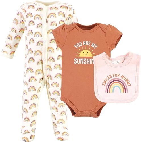 Hudson Baby Unisex Cotton Sleep and Play, Bodysuit and Bandana Bib Set