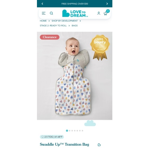 Swaddle Up™ Transition Bag 2.5 TOG Happy Hats Quilted Cotton - Medium