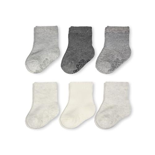 Fruit of the Loom All Weather Baby & Toddler Socks - Cotton Crew Socks with Grips for Boys, Girls and Unisex