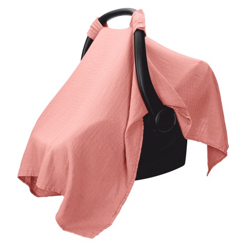Comfy Cubs Baby Car Seat Cover - Soft, Breathable & Lightweight Large Car Seat Canopy, Dusty Rose