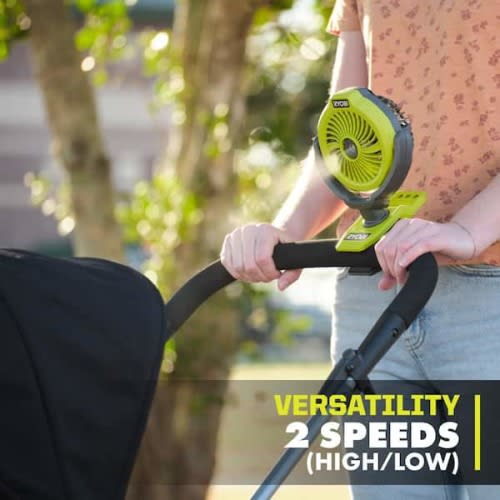 Stroller Misting Fan | USB Lithium Cordless Misting Clamp Fan Kit with USB Lithium 2Ah Battery and Charging Cable