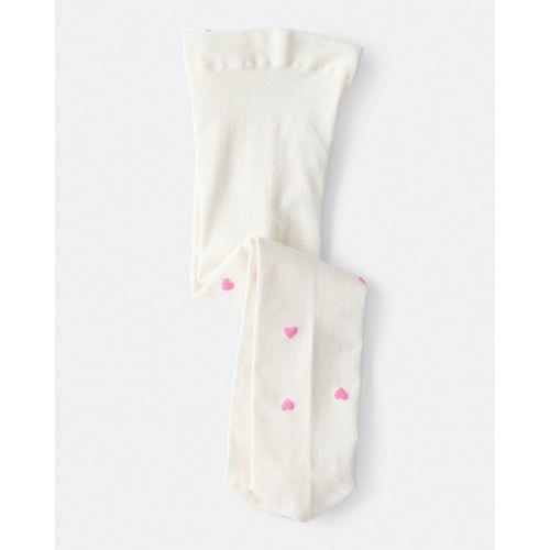 Baby Girl Heart Tights - Pink/White | Carter's