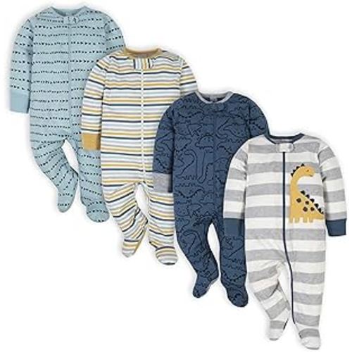 Gerber baby-boys 4 Pack Sleep 'N Play Footie