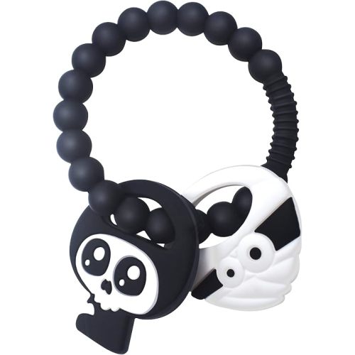 BIGSPINACH Mummy Teether and Cute Grim Reaper Ring Teether Halloween Activities Designed with a Bumpy Ring for Soothing and Ease of Grabbing