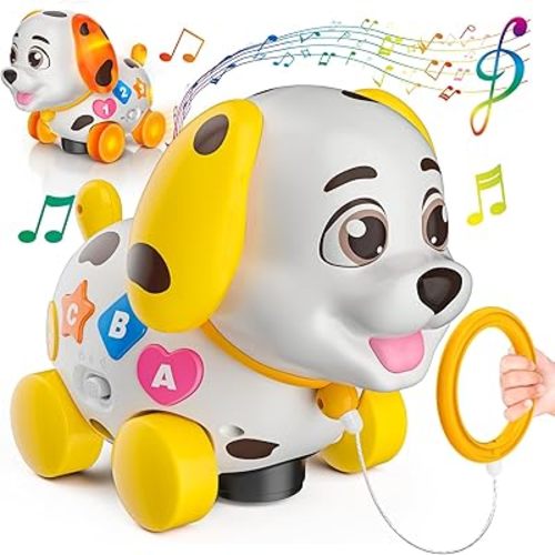 Musical Puppy Toys for 1 Year Old Girl Boy Gift, Crawling and Walking Baby Toy 6-9-12-18 Month, Birthday Gift for 1 Year Old Girl Boy, Bilingual Present for 7 8 10 Month Infant (Yellow)
