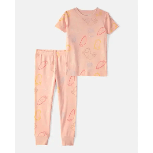 Baby Girl Easter Bunny 100% Cotton Snug Fit 2-Piece Pajama Set - Pink | Carter's