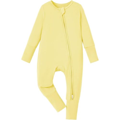PATPAT Baby Pajama with Bamboo Viscose, Footie Jumpsuit Romper with 2-Way Zipper for Baby Boy Girl Toddler Sleeper Sleepwear