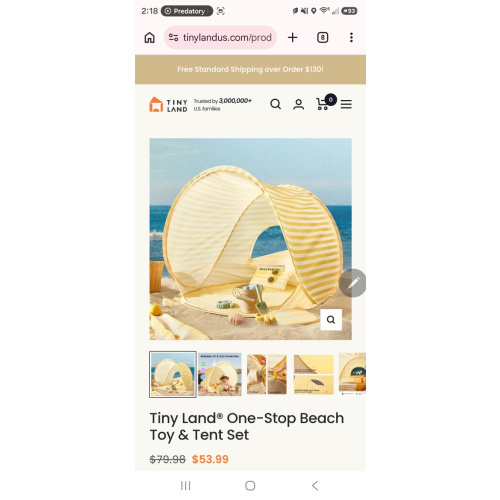 Tiny Land® One-Stop Beach Toy & Tent Set