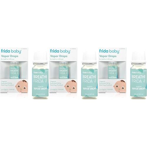 Frida Baby Breathefrida Vapor Bath Drops, Baby-Congestion Relief with Eucalyptus Essential Oil for Humidifier, Aromatherapy Oil Help Baby Breathe Easy (Pack of 3)
