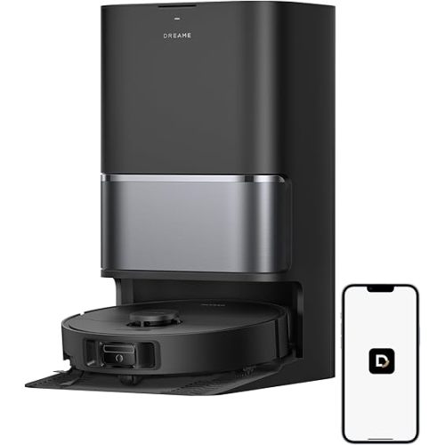 DREAME L40 Ultra Gen 2 Robot Vacuum and Mop with 25,000Pa Suction, Extendable Side Brush and Mop, All-in-One Self-Emptying & Cleaning Dock, Voice & App Control, Black