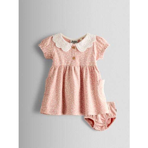JoJo Maman Bébé Pink Floral Dress, Knicker & Headband Set