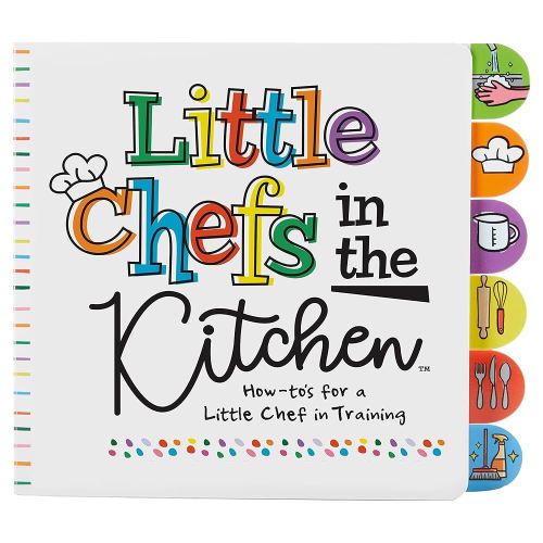 C.R. Gibson BBBT-24941 Kids in The Kitchen Tabbed Board Book for Toddlers, 6 Pages and 7.5" x 7.5", Multicolor