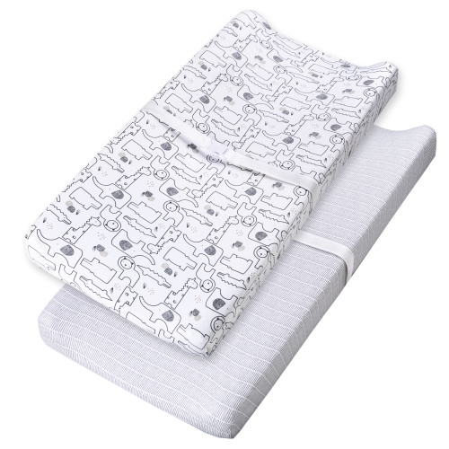 Little Star Organic Changing Pad Cover, 2 Pk, Zoo Crew