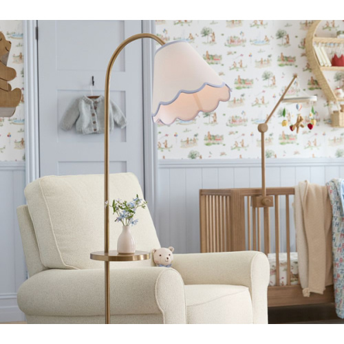 Scallop Floor Lamp With Tray (60")