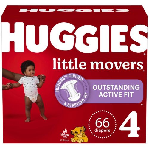 Huggies Little Movers Active Fit Diapers - Size 4 - 66ct