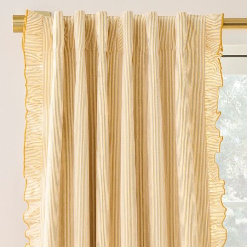 Pinstripe Ruffle Blackout Curtain